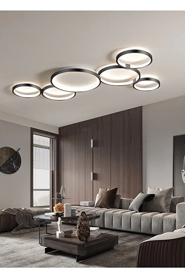 Yasolin Modern Siyah Kasa Ledli Avize